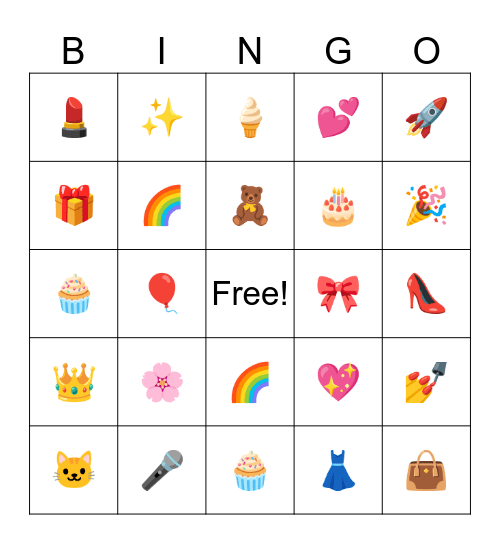 Aaradhya's Birthday party Bingo Card