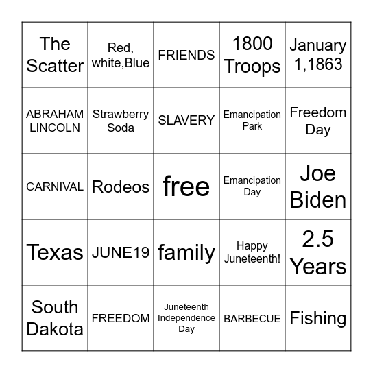 JUNETEENTH BINGO Card