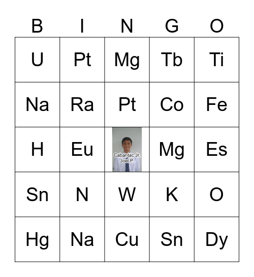 CHEMI Bingo Card