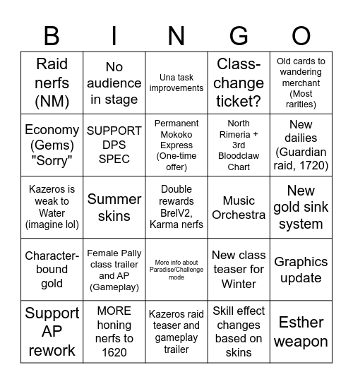 LOAON SUMMER YAAAY HYPE? Bingo Card
