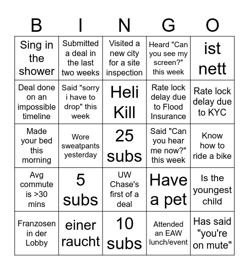 OBS Bingo Card