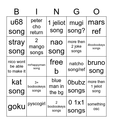 mugi mod v3 Bingo Card