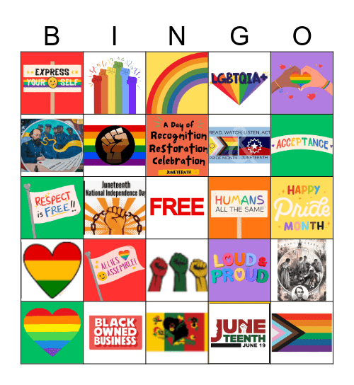 PRIDE BINGO Card
