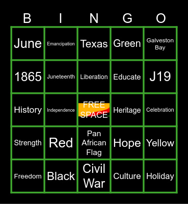 Juneteenth Bingo Card