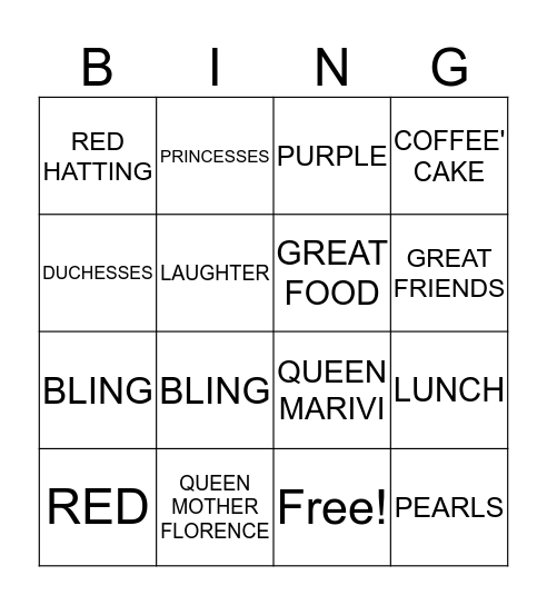 RED HATTERS BINGO Card