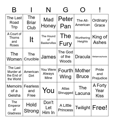 Book Bingo Card