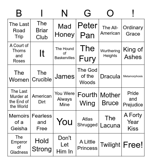 Book Bingo Card