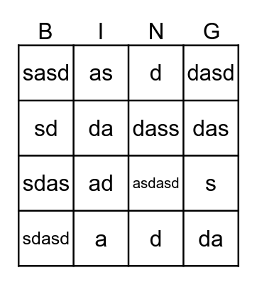 Summer Student Bingo Card