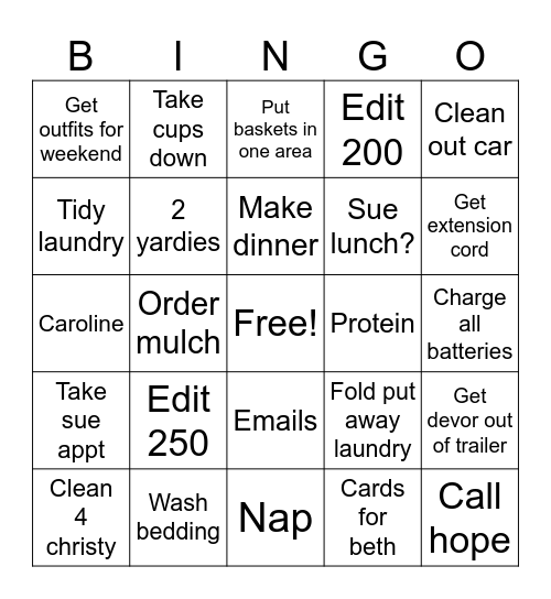 Thhhuu Bingo Card