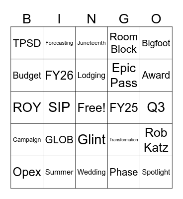 All-Team Call - June 2025 Bingo Card