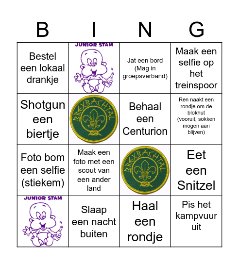 Jr. Stam Bingo (kamp 2025) Bingo Card