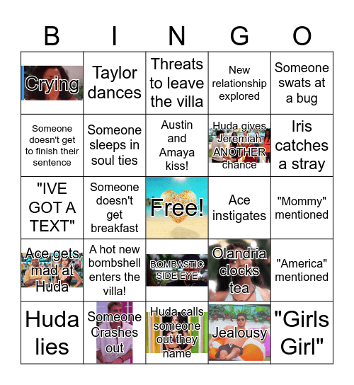 #EVERYBODYHATESHUDA Bingo Card