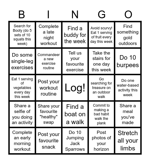 Black Pearl Bingo W1 Bingo Card