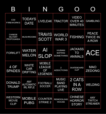 e Bingo Card