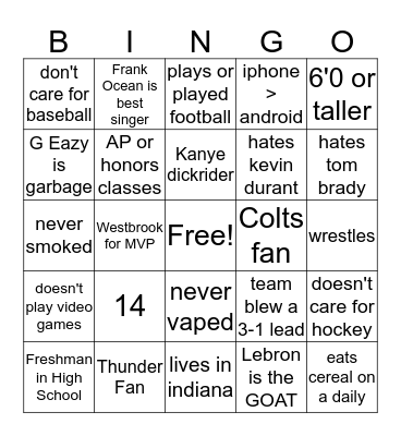 BEAR bingo Card