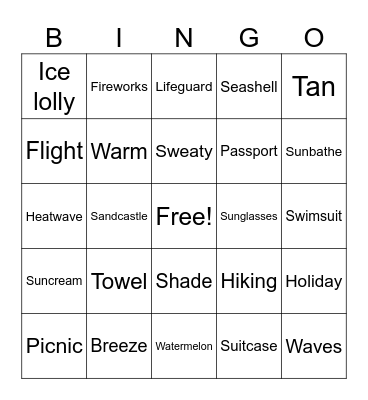 Holiday bingo Card
