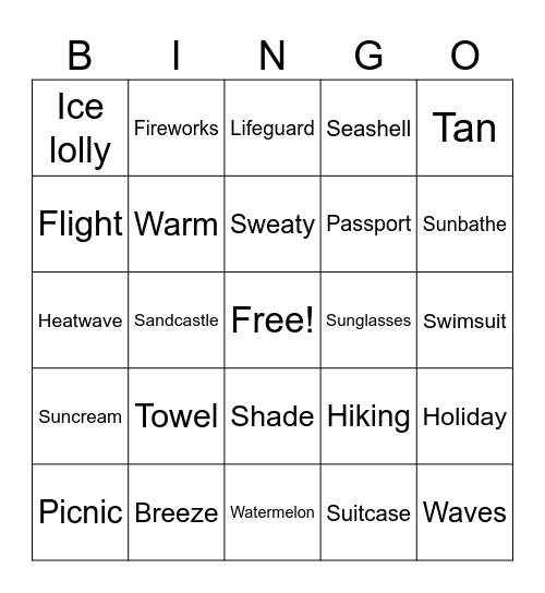 Holiday bingo Card