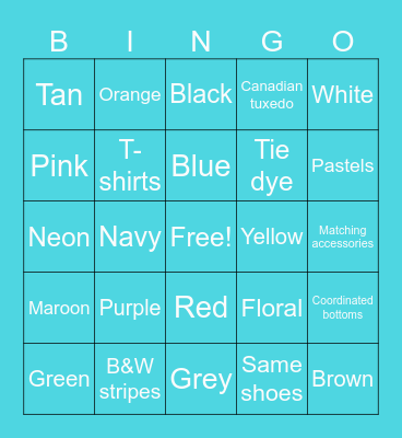 Twinsies Bingo Card