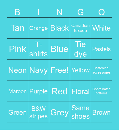 Twinsies Bingo Card