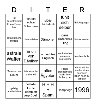 Kristallmensch Bingo Card