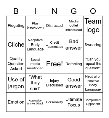 2025 Media Training Bingo Card