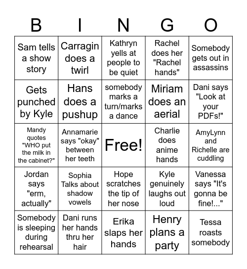 Lolek's Bingo Card