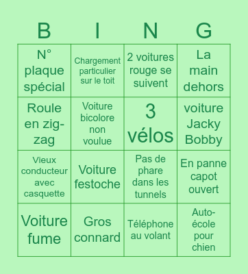 Bingo cars Bingo Card