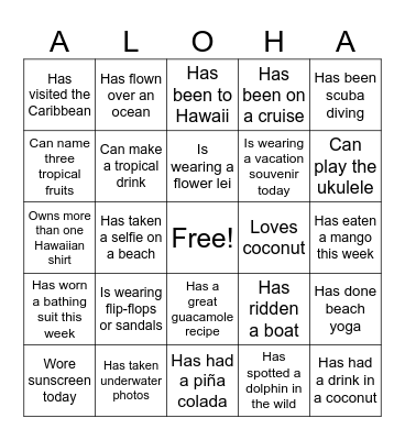 Find Someone Who... Bingo Card