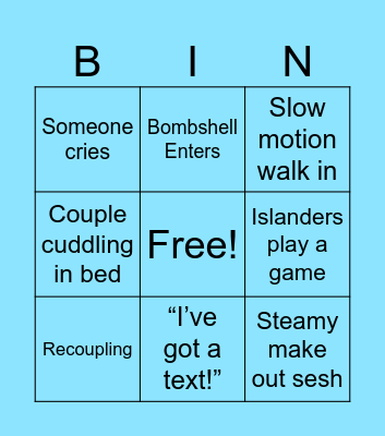 Love Island Bingo Card