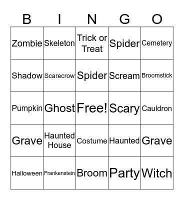 Spooky Bingo Card