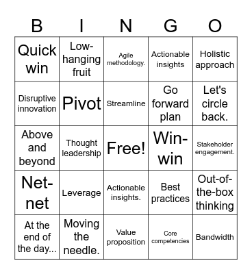 Consulting Bingo Card