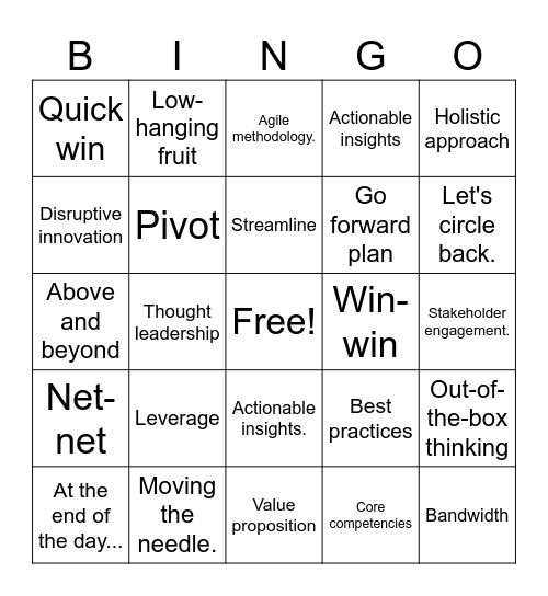 Consulting Bingo Card