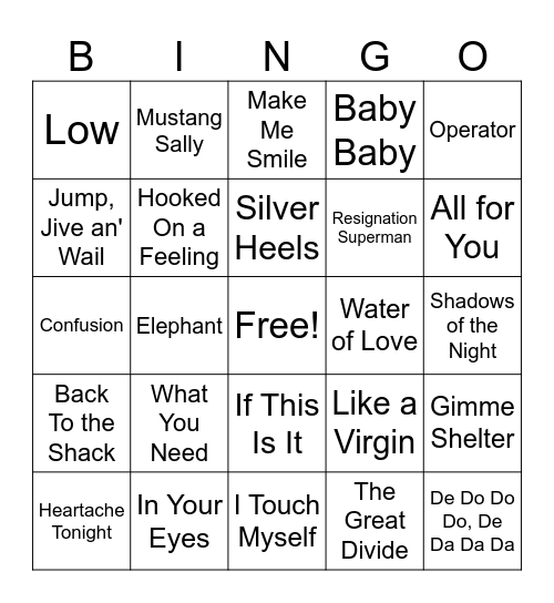 Hodgepodge #6 Bingo Card