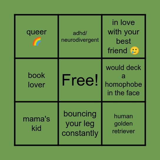 Quentin Bingo! Bingo Card