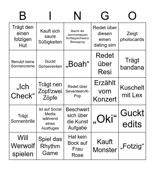 Marcksie Bingo Card