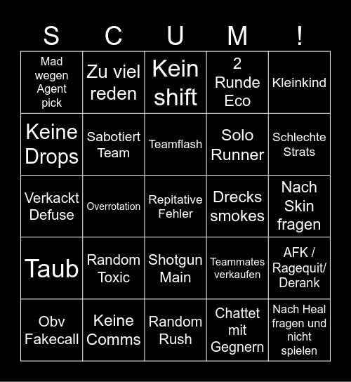 Retardorant Bingo Card