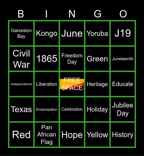 Juneteenth Bingo Card
