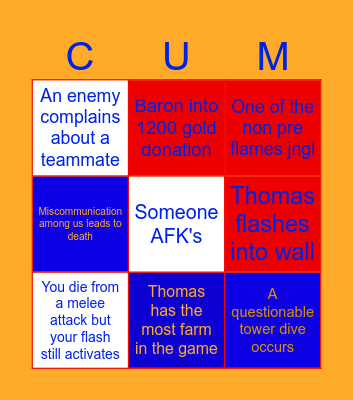 League of Legends Bingo Card