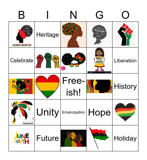 Juneteenth Celebration Bingo Card