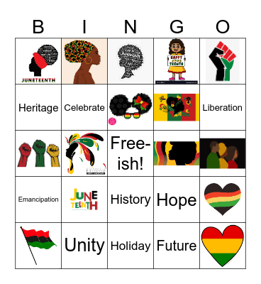 Juneteenth Celebration Bingo Card