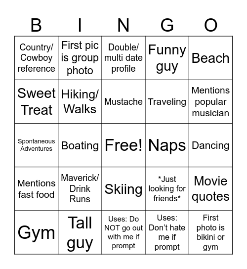 Utah Valley Hinge Bingo Card