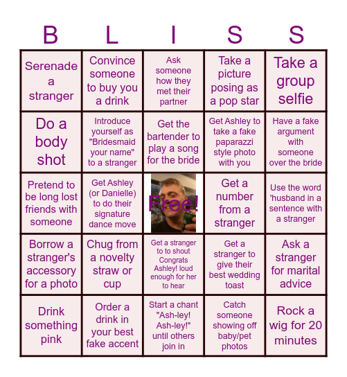 Ash Bash's Bachelorette Bliss Bingo Card