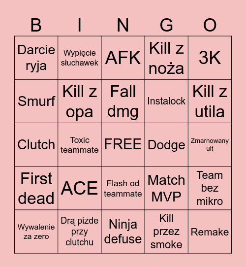 Bingo dla Revii Bingo Card