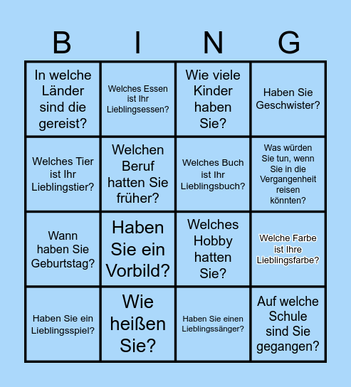 Marienheim Bingo Card
