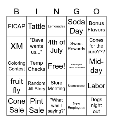JILL BINGO Card