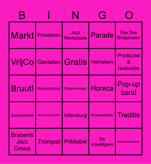 JAZZ IN DUKETOWN BINGO! Bingo Card