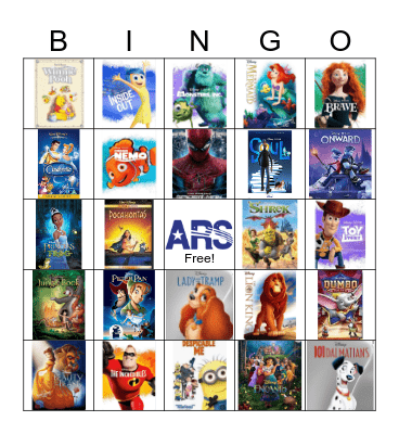 Disney Movies Bingo Card