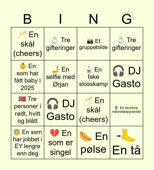 Soskoms bingo Card