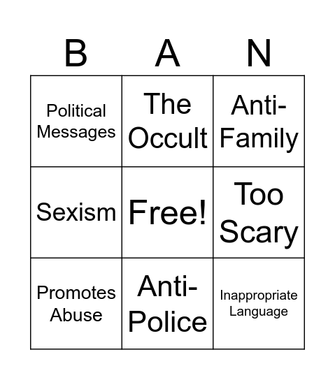 Challenge Reasons Bingo Card