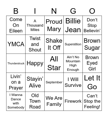 Crowd Pleasers Bingo Card